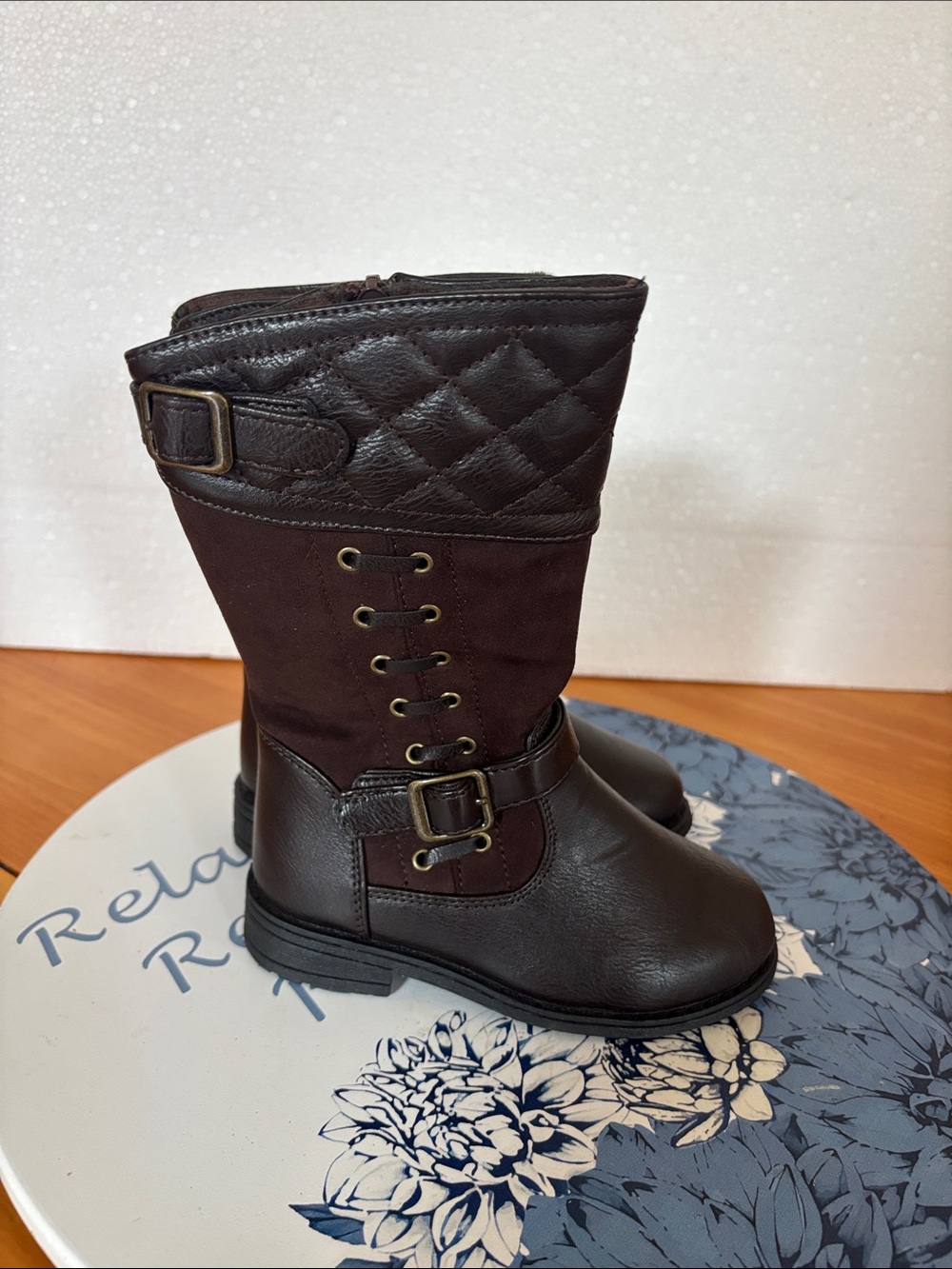 Rachel Shoes Girls Brown Riding Boots Size 9